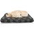 Abakuhaus Hundematratze beissfestes Kissen für Hunde und Katzen mit abnehmbaren Bezug, Kohlengrau Damast-Inspired Art