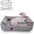 DoggyFIT Tierbett orthopädisches Hundebett „Louis“, Velours Optik/Wi, Strukturpolsterstoff, scheuer- und abriebfest, Wasserabweisend
